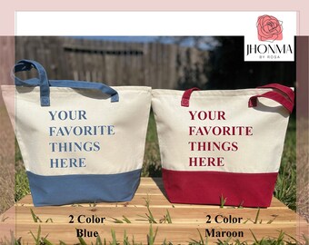 Custom Tote bags, Personalized Tote Bags, Favorite things tote, Print your Logo, Things Totes, Personalized Business bag, Branded Tote Bag
