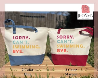 Sorry Can’t Swimming Bye Tote Bag, Swim Gift, Swimming Gift, Swimmer Bag, Swimmer Gift, Swim Team Bag, Swim Coach Gift Idea, Swimming Life