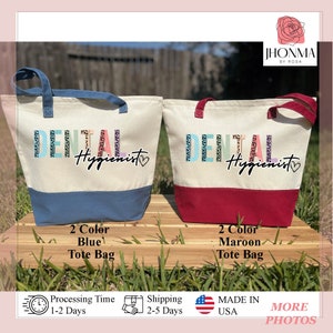 Personalized Dental Hygienist Tote Bag, Registered Dental Hygienist, RDH Tote, RDH Graduation Gift, Dental Hygiene, Dental Hygiene Gift Bag