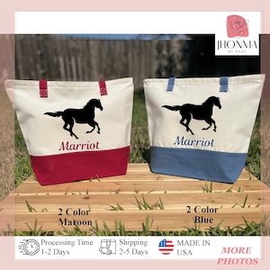 Personalized Horse Bag, Custom Horse Bag, Horseback Riding Bag, Horse Lover Gift, Equestrian Gift, Horse Owner Gift, Horse Riding Club Gifts