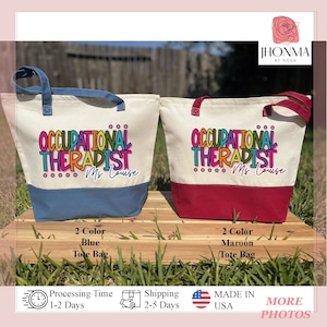 Occupational Therapy Tote Bag, OT Tote, OTA Gift, Gift for Occupational Therapist, Future OT, Colorful Design Bag, Appreciation Week