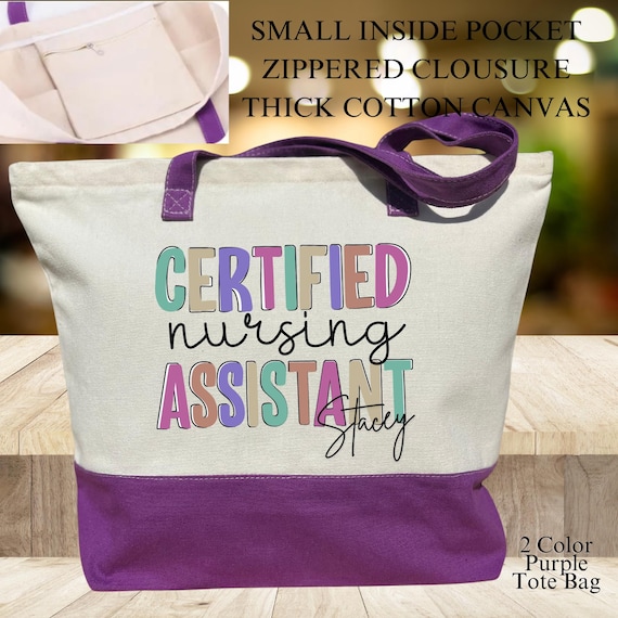 CNA Life Tote Bag, Certified Nursing Assistant Canvas Tote Bag with Rope Handles, Nursing Assistant Gift, Stylish CNA Life Bag, Nurse Totes