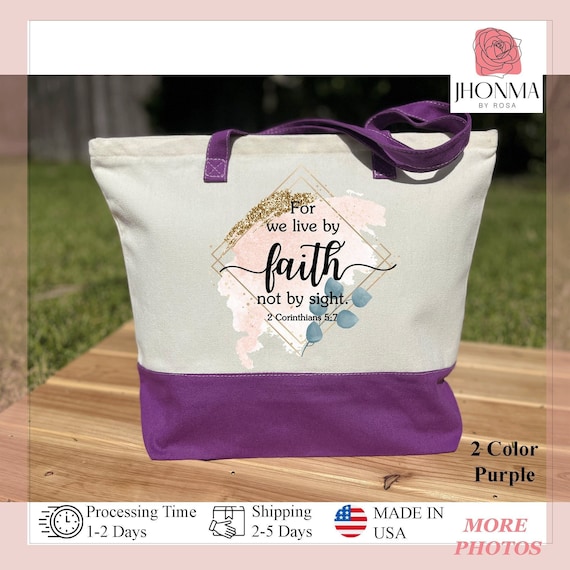 Faith Tote Bag Christian Tote Bag Canvas Gift Religious Gift Scripture Gift Bible Verse Christian Girl Gift Church Gift School Tote Shopper