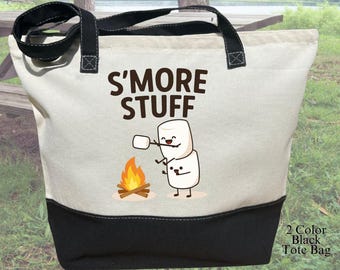 Smore Stuff Tote Bag, Funny Camping Bag, Camping Marshmallow Tote, Camp Lover Bag, Camp Life Tote Bag, Friends Camping Tee, Camper Gift Bag