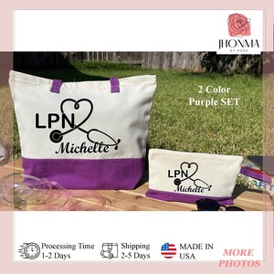 Personalized Licensed Practical Nurse Gift, LPN Nurse Bag, Zippered Nurse Gift Bag, LPN Gradation Gift, Nurse Lunch Bag, LPN Name Bag