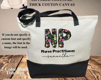 Nurse Practitioner Tote Bag, Personalized NP Nurse Tote Bag, NP Nurse Gift, Nurse Practitioner Gifts, Lpn, NP Graduation Gift For Women