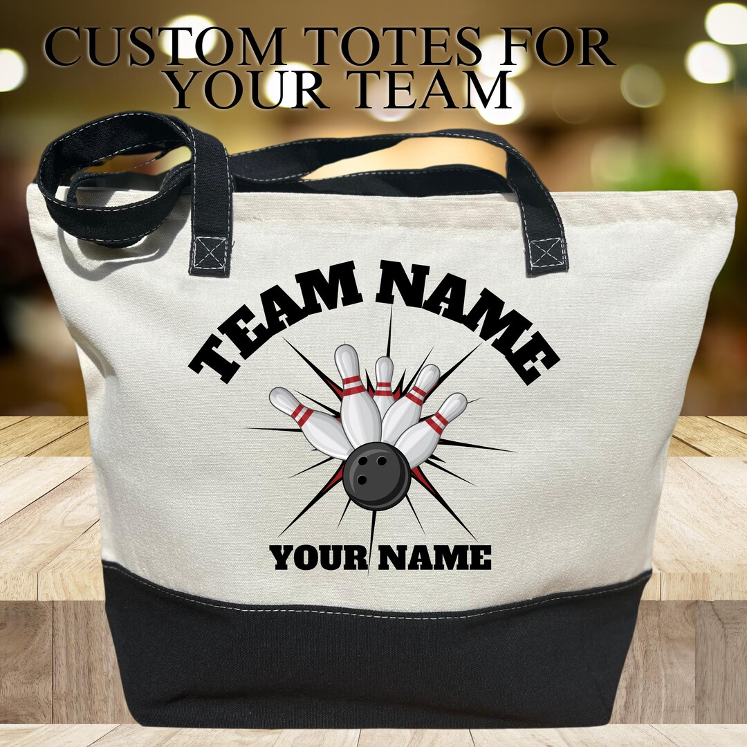 Custom Bowling Tote Gift, Personalized Bowling Team Name, Retro Bowling ...