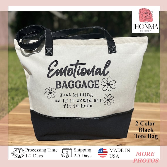 Emotional Baggage Canvas Tote Bag, Therapy Gift Bag, Counselor Gift Bag, Sarcastic Canvas Bag, Funny Tote Bag, Mothers Day Gift,Shopping Bag