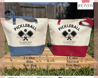 Pickleball Tote Bag, Custom Pickleball Team Name, Pickleball Canvas Tote Bag, Pickleball Gift Bag, Sport Tote Bag, Gift For Pickleball Lover