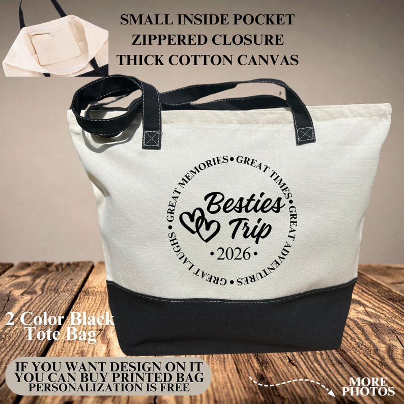 Custom Besties Trip Tote Bag, Besties Vacation Bag, Besties Trip 2026 Tote Bag, Besties Cruise Bag, Travel Tote Bag, Cruise Travel Bag Bild 5