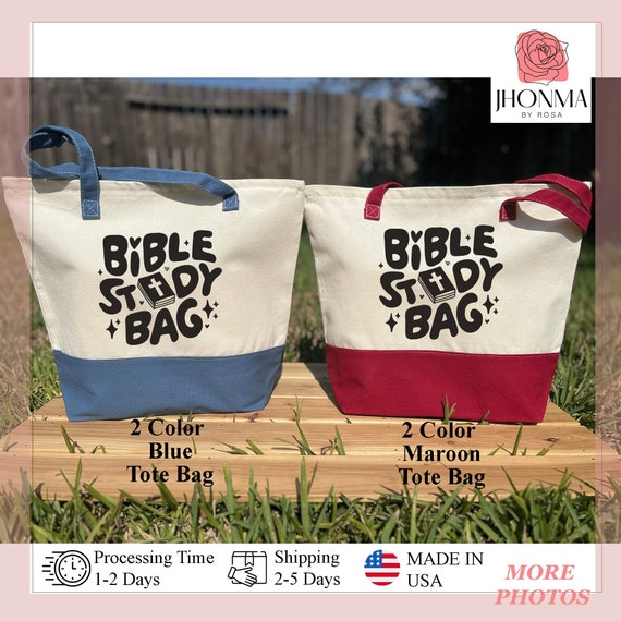 Personalized Bible Study Bag, Retro Bible Study Bag, Boho Christian Tote Bag, Bible Tote Bag, God is Greater, Church Bag, Sunday School Bag