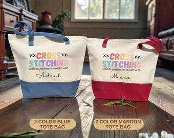 Cross Stitching Tote Bag, Funny Needlework Gift, Embroidery Project Bag, Sarcastic Craft Present, Hobby Supplies Carry, Cross Stitch Gift