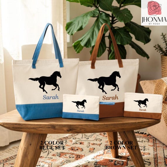 Personalized Horse Bag, Custom Horse Bag, Horseback Riding Bag, Horse Lover Gift, Equestrian Gift, Horse Owner Gift, Horse Riding Club Gifts