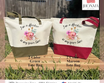 Personalized Knitting Tote Bag, Crochet Tote Bag, Tote For Crochet, I am Hooker Knit Tote, Knit Lover Bag, Crochet Gift, Knitting Gift