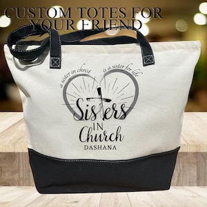 Personalized Sister in Christ Tote Bag Gifts, Faithful Friendship, Christian Sisterhood, Inspirational Quotes, Encouragement, Gift For Women