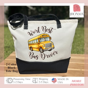 Personalized School Bus Driver Gift, Worl Best Bus Driver Bag, Custom Bus Driver Gift,  Bus Driver Gift Bag With Zipper, Driver Makeup