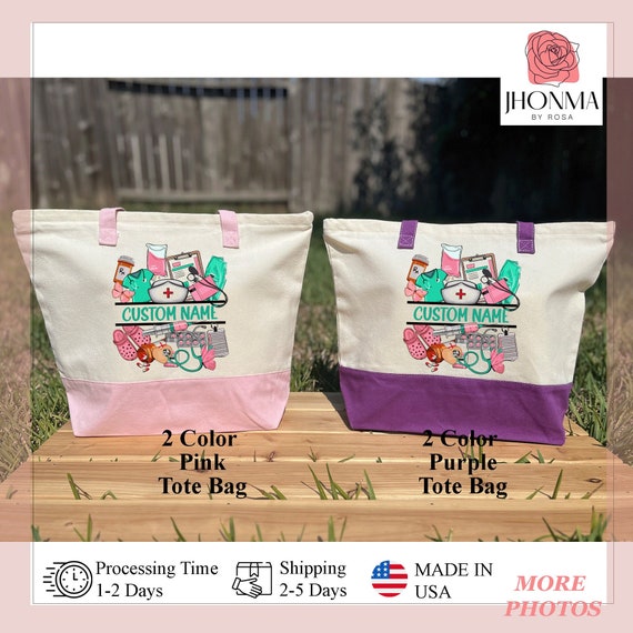 Custom Name Nurse Tote Bag,  Nurse Tote Bag, Gift For Nurse, Nurse Tote Bag, RN Tote Bag, Custom Nursing Bag, Nursing School Tote Bag