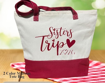Sisters Trip 2026 Tote Bag, Girls Weekend Gift
