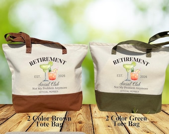 Custom Retirement Tote Bag, Retired Gift, Retirement Social Club, Retirement Gift Bag, Retired Under New Management, Retirement Party Bag