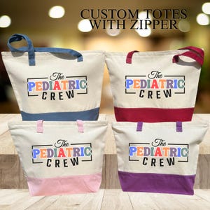 Pediatric Crew Tote Bag, Pediatry Clinic Gift, Gift For PICU Nurse, Peds Nurse Life Tote Bag, Gift for Pediatrician, Pediatrics Department
