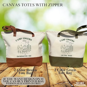 Custom Canvas Camping Tote, Camp Bacholerette Canvas Bag