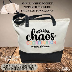 Custom Chaos Coordinator Tote Bag, Chaos Coordinator, Project Coordinator Gift, Wedding Coordinator Gift, Funny Mom Tote Bag, Coworker Gift