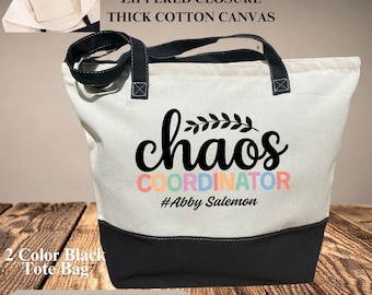 Custom Chaos Coordinator Tote Bag, Chaos Coordinator, Project Coordinator Gift, Wedding Coordinator Gift, Funny Mom Tote Bag, Coworker Gift