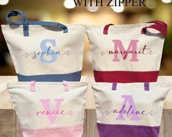 Custom Name Tote Bag, Personalized Name Tote Bag, Canvas Tote Bag, Customized Name Tote, Monogrammed Tote Bag, Custom Name Bag Gifts