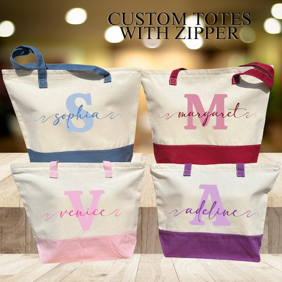 Custom Name Tote Bag, Personalized Name Tote Bag, Canvas Tote Bag, Customized Name Tote, Monogrammed Tote Bag, Custom Name Bag Gifts