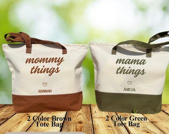 Custom Grandma Tote Bag, Gigi Mama Grandma Things Tote Bag, Personalized Grandma Gift, Mother's Day Tote Bag, Grandmother Essentials Tote