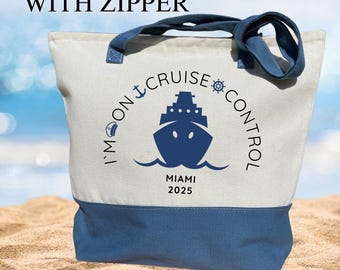 I'm On Cruise Control Tote Bag, Cruise Squad Totes, Cruise Vacation Bags, Gift For Cruise Trip, Beach Vacation Gifts, Summer Vibes Tote Bag