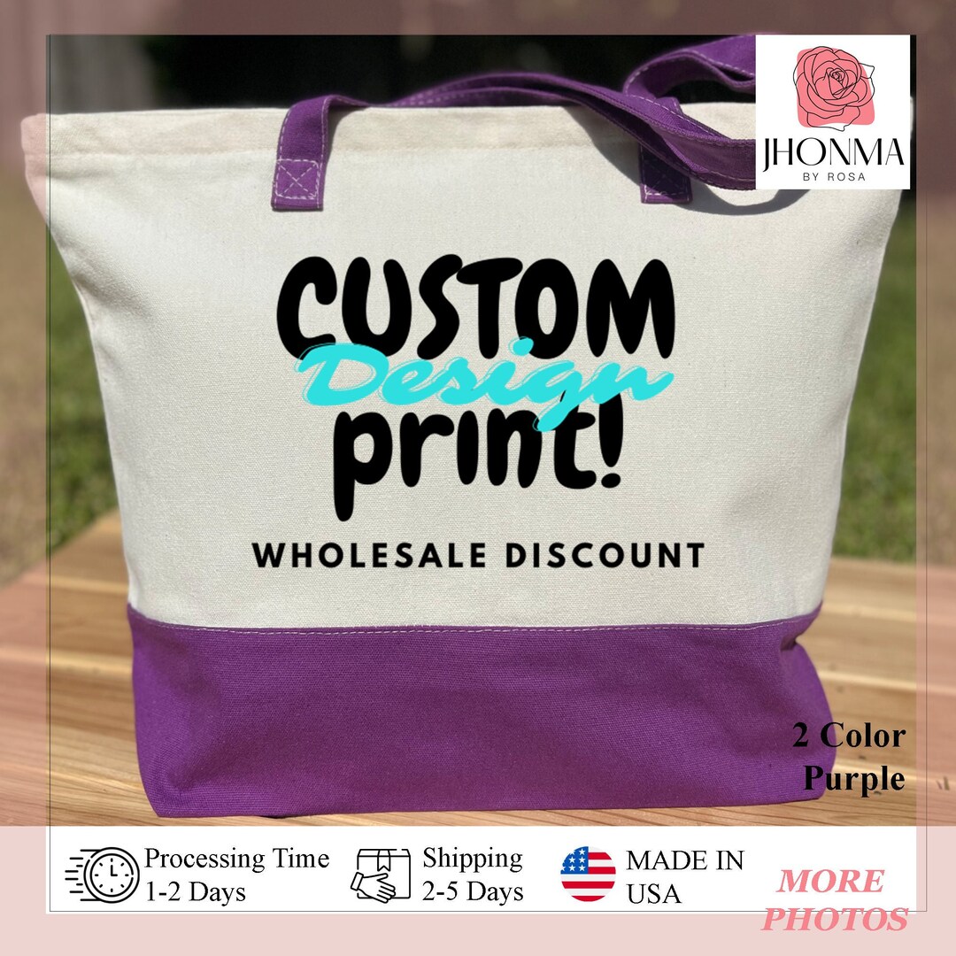Custom Design Print Tote Bag, Logo Tote Bag, Logo Canvas Bulk ...