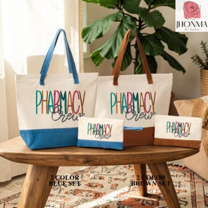 Personalized Pharmacy Crew Tote Bag, Pharmacy Technician Gift, Pharmacy Team Gift, Pharmacy Squad, Pharmacist Tote Bag, Pharmacy Tech Tote