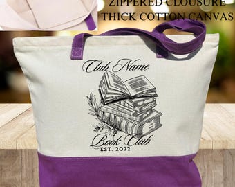 Custom Book Club Tote Bag, Personalized Reading Club Gift, Bookworm Gift, Bookish Gift, Book Lover, Booktok Merch, Booktrovert