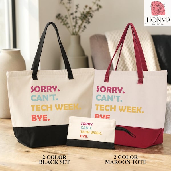 Sorry Can't Tech Week Bye Bag, Theatre Gift Bag, Theatre Gift, Theater Gift, Actor Tote, Drama Actress Tote, Theatre Teacher Gift Bag