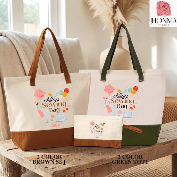Personalized Sewing Tote Bag, Sewing Basket, Tailor Bag, Funny Sewing Tote Bag, Sewer Gift Bag, Zippered Sewing Bag, Mothers Day Sewing Bag