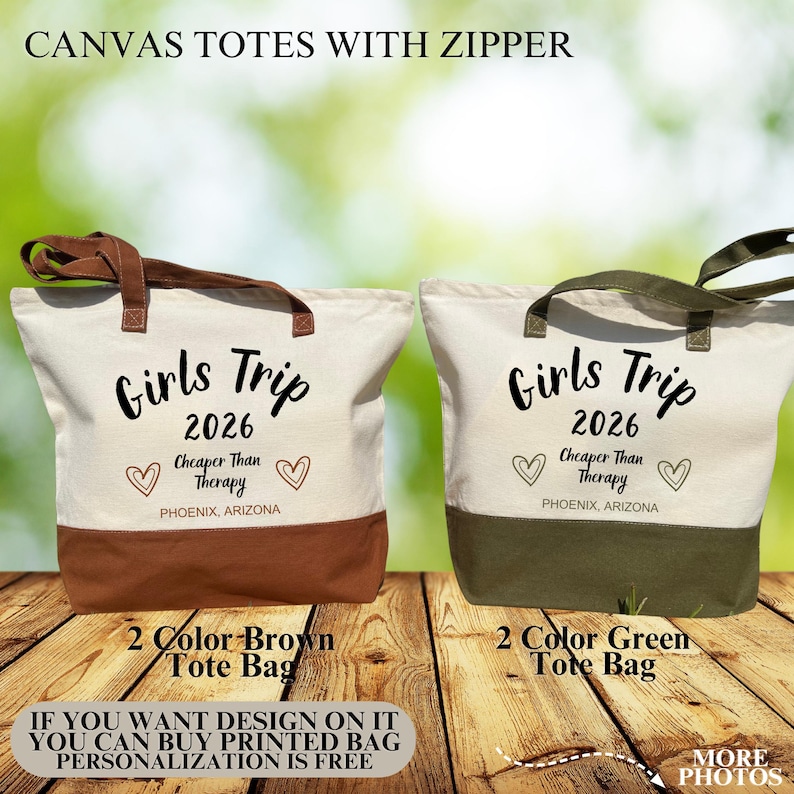 Girls Trip Cheaper Than Therapy Tote Bag, Vacation Gift image 4