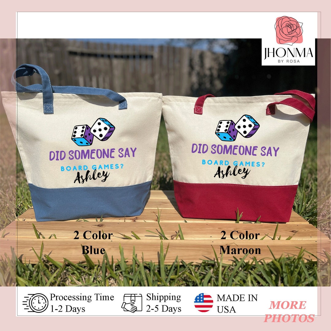 Personalized Board Game Tote Bag Gift, Custom Game Night Gift, Board