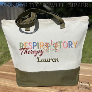 Custom Respiratory Therapist Tote Bag, Personalized Respiratory Therapist Gift, RT Tote Bag, RRT Tote Bag, Lung Therapist Bag, Custom RT Bag