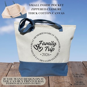 Custom Girls Trip Tote Bag, Great Times, Great Memories, 2026 Girls Trip Bag, Canvas Trip Bag With Zipper, Vacation Bag, Sisters Trip Bag image 5