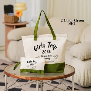 Girls Trip Cheaper Than Therapy Tote Bag, Vacation Gift image 8