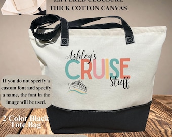 Custom Cruise Trip Tote Bag, Personalized Vacation Gift with Name, Travel Cruise Bag for Ship Days, Canvas Cruise Bag, Summer Getaway Tote