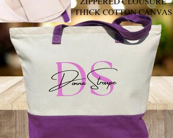 Custom Name Tote Bag, Personalized Name Tote Bag, Canvas Tote Bag, Customized Name Tote, Monogrammed Tote Bag, Custom Name Bag Gifts
