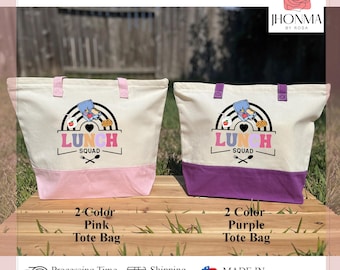 Lunch Squad Tote Bag, School Lunch Ladies Bag, Cafeteria Worker Gift, Cafeteria Crew Tote, Lunch Lady Zippered Bag, Lunch Crew Team Tote Bag
