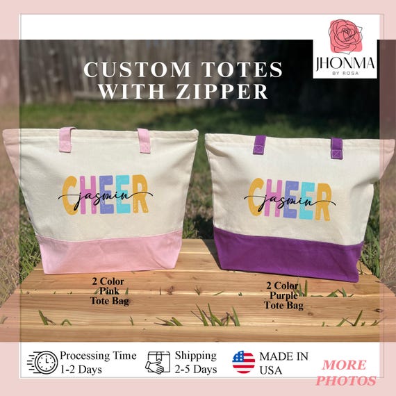 Personalized Cheerleader Gift, Cheering, Cheerleading, Cheer Team Gift,  Cheer Team Name Bag, Cute Cheer Tote, Cheer Mom Tote, Cheer Bags