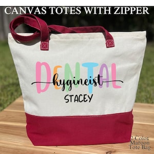 Custom Dental Hygienist Tote Bag, Dental Hygienist Gift, Dental Assistant Tote, RDH Gift, Dental Hygiene Bag, Custom Dental Assistant Gift