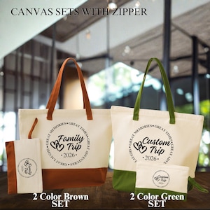 Custom Girls Trip Tote Bag, Great Times, Great Memories, 2026 Girls Trip Bag, Canvas Trip Bag With Zipper, Vacation Bag, Sisters Trip Bag image 6