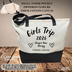 Girls Trip Cheaper Than Therapy Tote Bag, Vacation Gift image 5