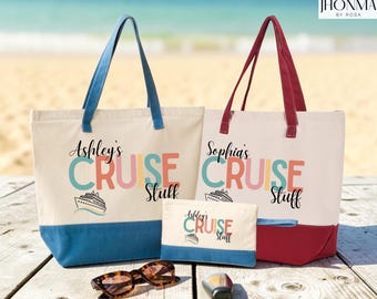 Custom Cruise Trip Tote Bag, Personalized Vacation Gift with Name, Travel Cruise Bag for Ship Days, Canvas Cruise Bag, Summer Getaway Tote