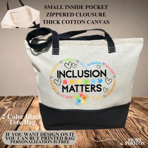 Autism Tote Bag, Autism Awareness Gift Bag, Autism Puzzle Bag, Autism Zipper Bag For Mom, Autism Teacher Gift ,Autism Support Gift